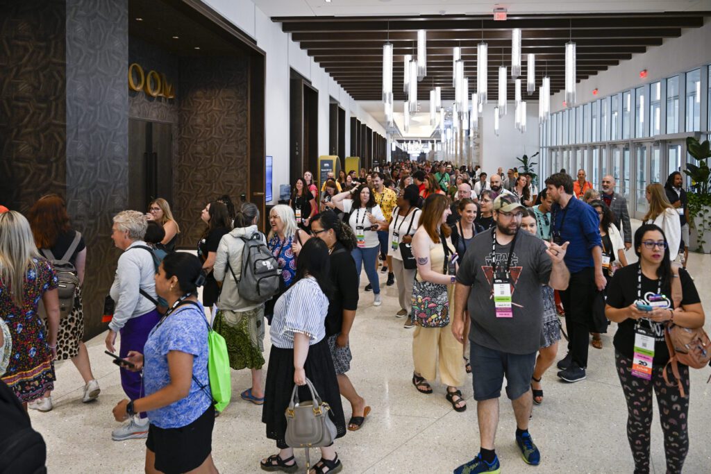 CS educators flooding the halls in between sessions during CSTA 2024 in Las Vegas